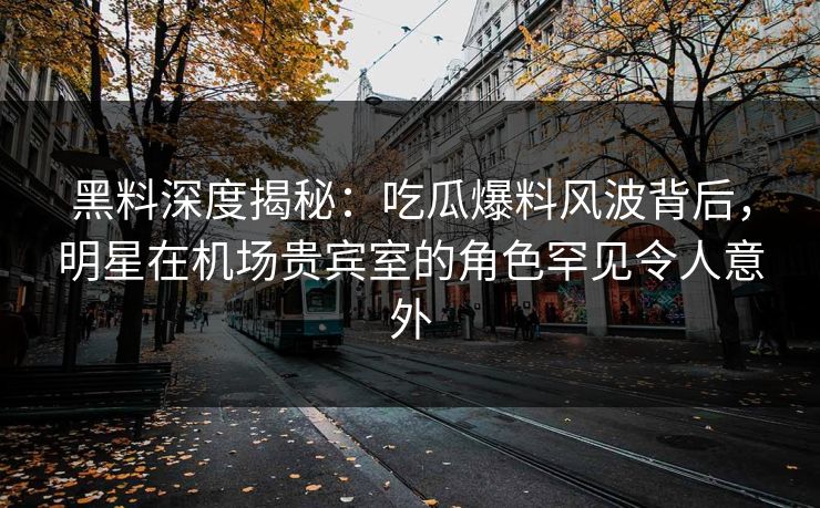 黑料深度揭秘：吃瓜爆料风波背后，明星在机场贵宾室的角色罕见令人意外