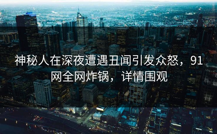 神秘人在深夜遭遇丑闻引发众怒，91网全网炸锅，详情围观